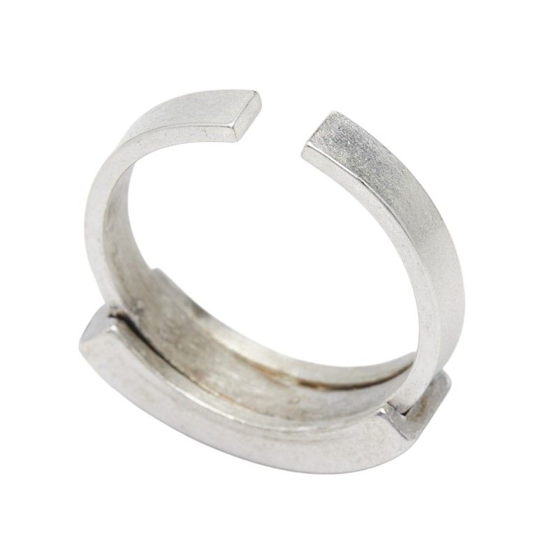 Chanel Logo Silver Metal Ring