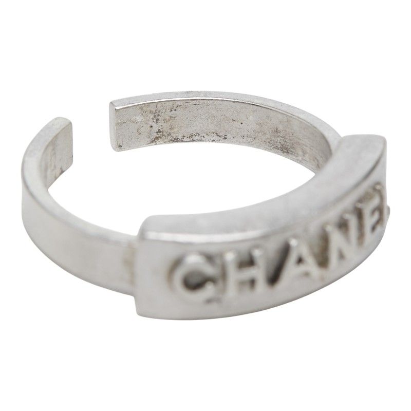 Chanel Logo Silver Metal Ring