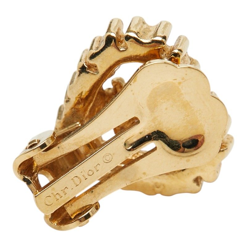 Dior Logo Heart Motif Gold Plated Ring