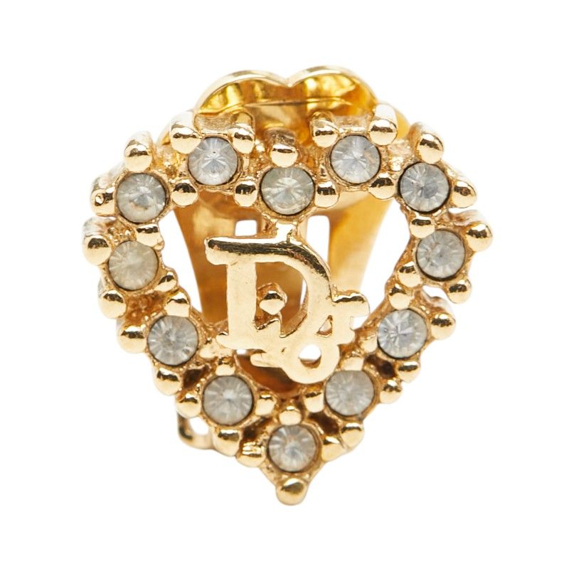Dior Logo Heart Motif Gold Plated Ring