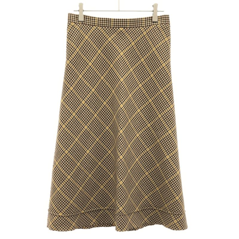 Balenciaga Checked Skirt Brown 34
