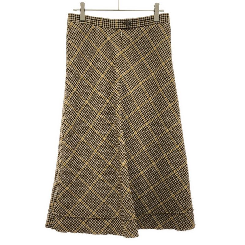 Balenciaga Checked Skirt Brown 34