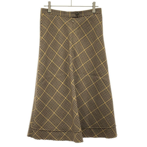Balenciaga Checked Skirt Brown 34