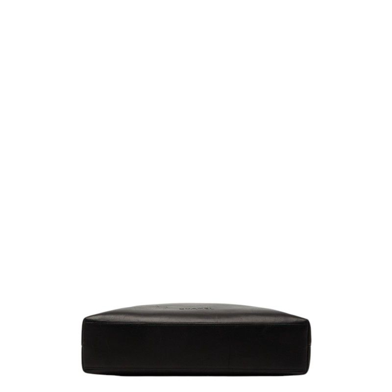 Chanel Tote Shoulder Bag Black Lambskin