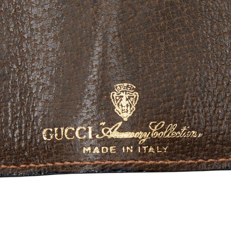 Gucci Vintage Key Case 3 Rows Brown Leather Key Holder