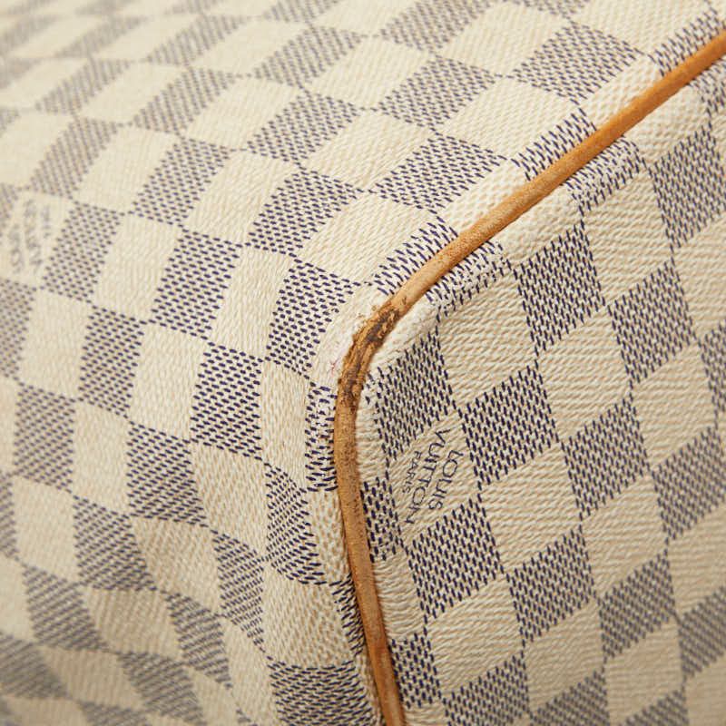 Louis Vuitton Damier Azur Saleya GM White Leather Tote