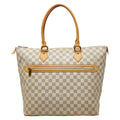 Louis Vuitton Damier Azur Saleya GM White Leather Tote