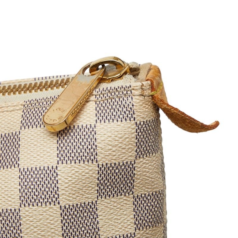 Louis Vuitton Damier Azur Saleya GM White Leather Tote