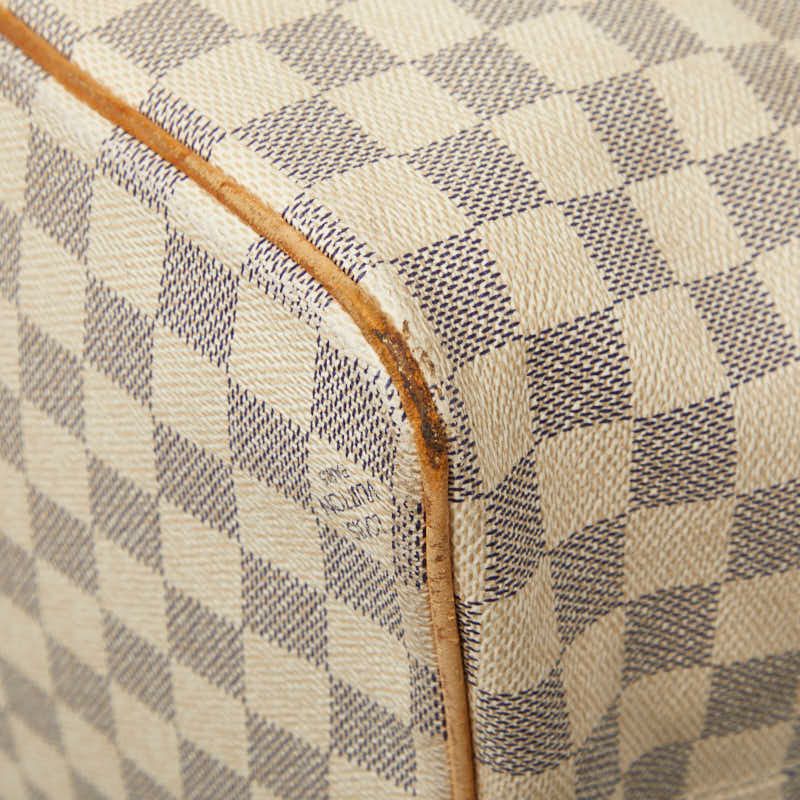 Louis Vuitton Damier Azur Saleya GM White Leather Tote