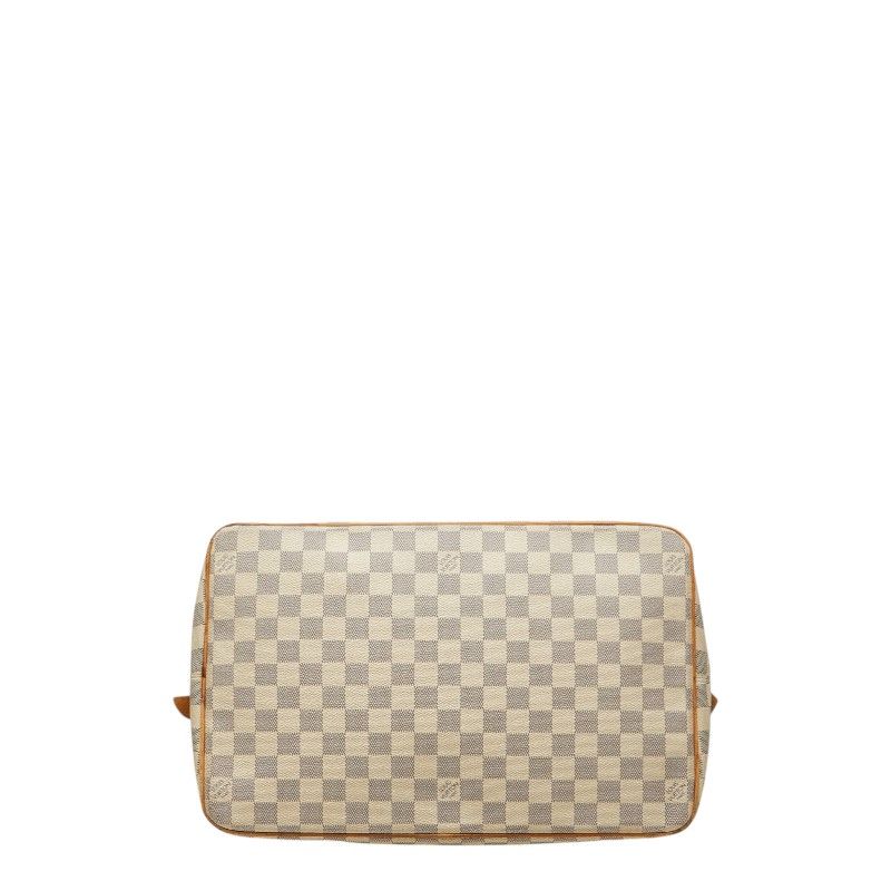 Louis Vuitton Damier Azur Saleya GM White Leather Tote