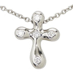 Tiffany & Co Elsa Peretti Small Cross Pendant Necklace Silver Platinum