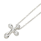 Tiffany & Co Elsa Peretti Small Cross Pendant Necklace Silver Platinum