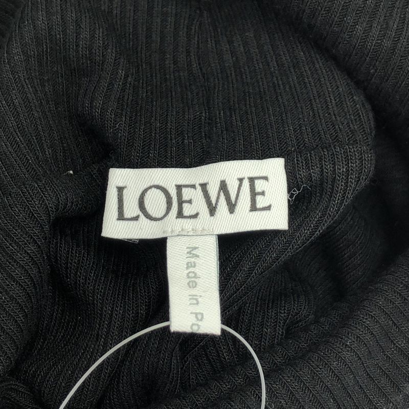 Loewe High Neck Rib Knit Sweater Black