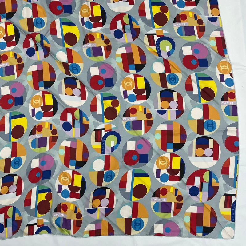 Chanel Super Large Scarf Multicolor CC Logo
