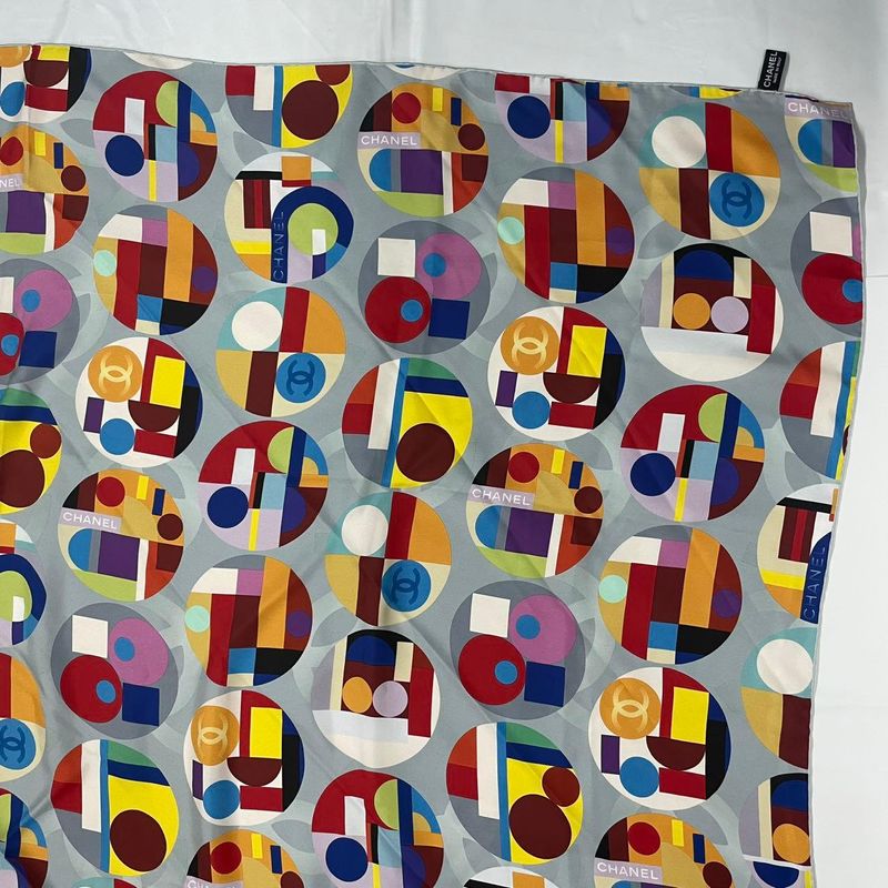 Chanel Super Large Scarf Multicolor CC Logo