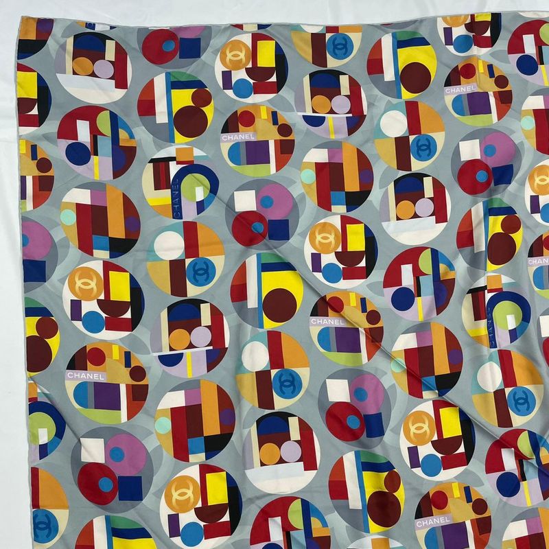 Chanel Super Large Scarf Multicolor CC Logo