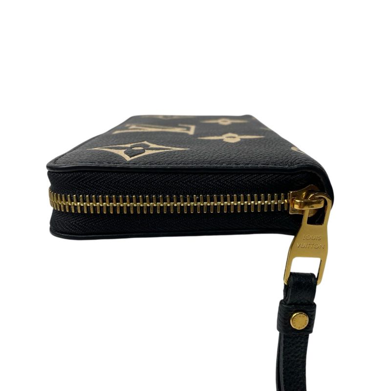 Louis Vuitton Monogram Empreinte Bicolor Zippy Wallet Black Beige