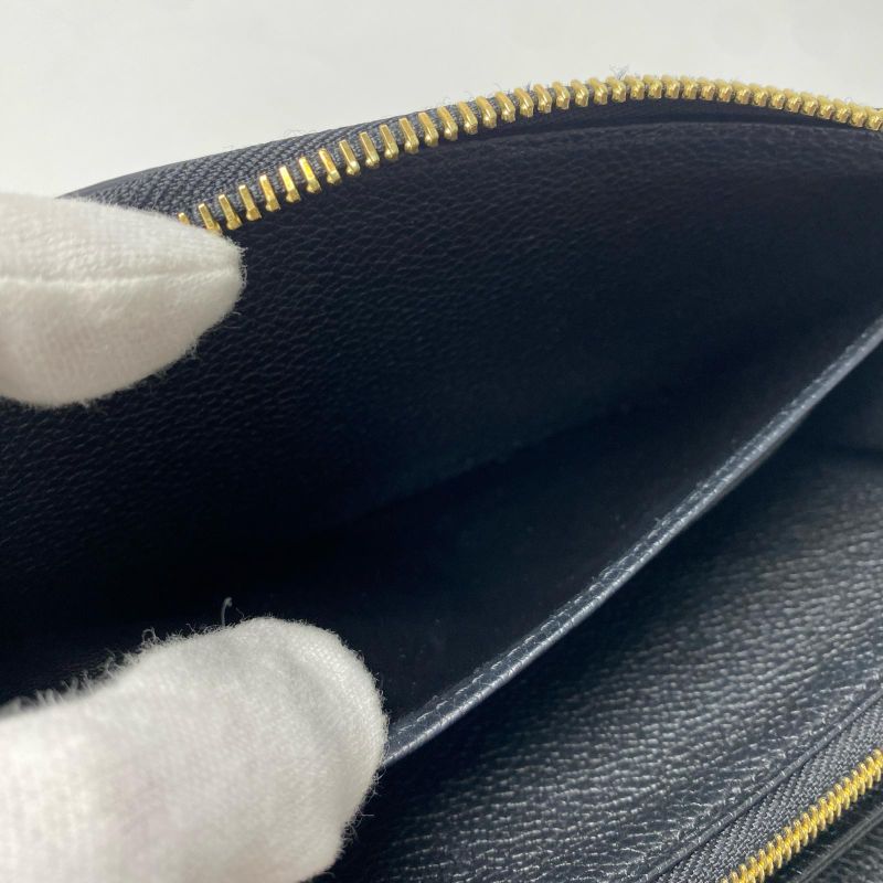 Louis Vuitton Monogram Empreinte Bicolor Zippy Wallet Black Beige