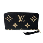 Louis Vuitton Monogram Empreinte Bicolor Zippy Wallet Black Beige