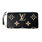 Louis Vuitton Monogram Empreinte Bicolor Zippy Wallet Black Beige