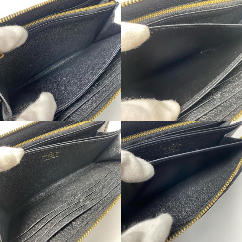 Louis Vuitton Monogram Empreinte Bicolor Zippy Wallet Black Beige