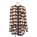 Gucci Coat Tweed GG Button Middle Length Check 38 White