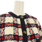 Gucci Coat Tweed GG Button Middle Length Check 38 White