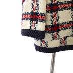 Gucci Coat Tweed GG Button Middle Length Check 38 White