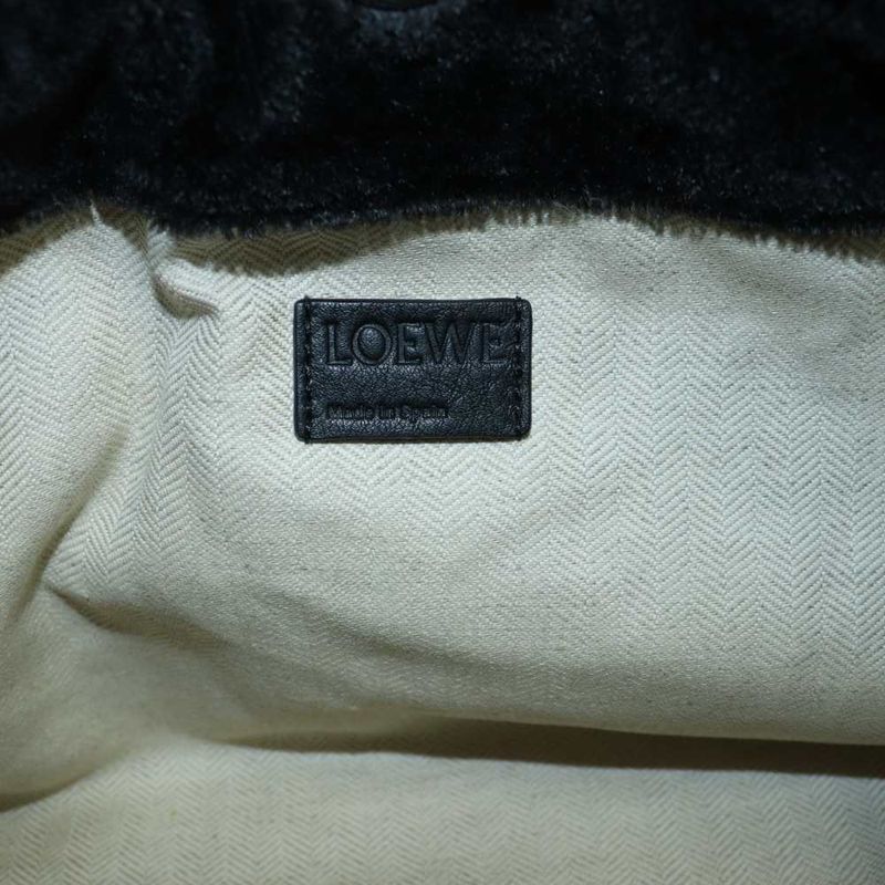 Loewe Flamenco Clutch Shoulder Bag Drawstring Mohair