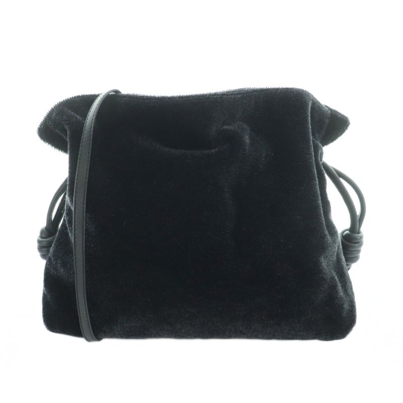 Loewe Flamenco Clutch Shoulder Bag Drawstring Mohair