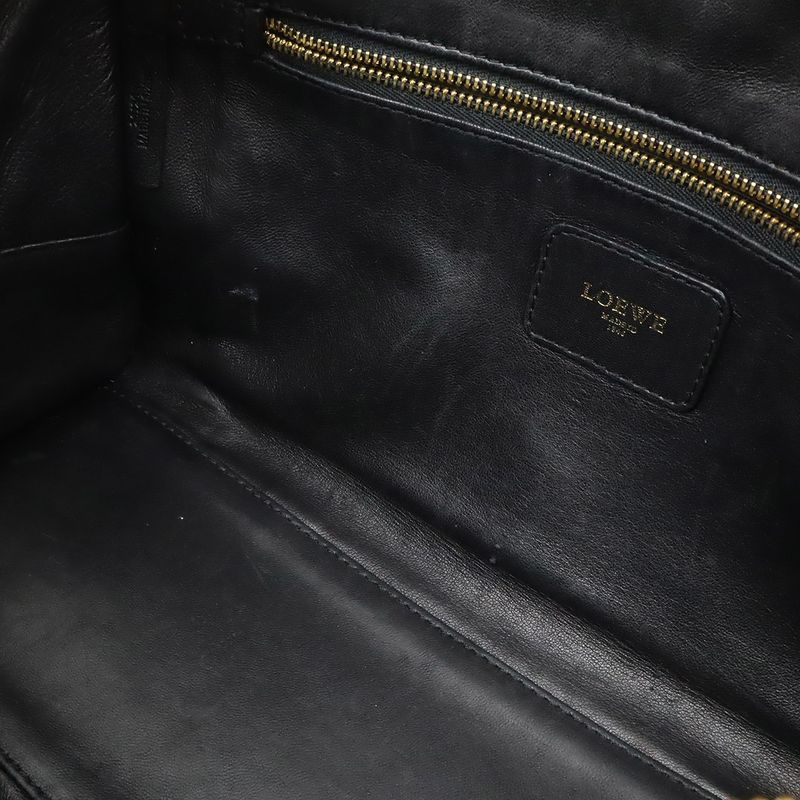 Loewe Amazona 28 Anagram Handbag Mini Boston Tricolor Lucara 3 Black Brown Wine Red