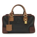 Loewe Amazona 28 Anagram Handbag Mini Boston Tricolor Lucara 3 Black Brown Wine Red