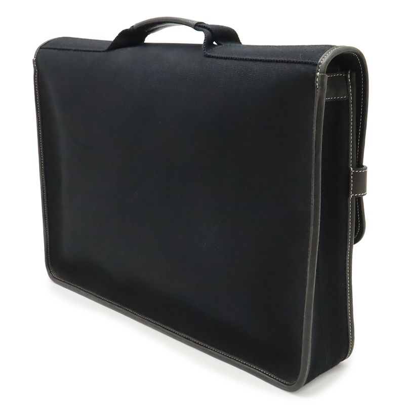 Hermes Buenaventura MM Business Briefcase Document Purse Handbag Toile