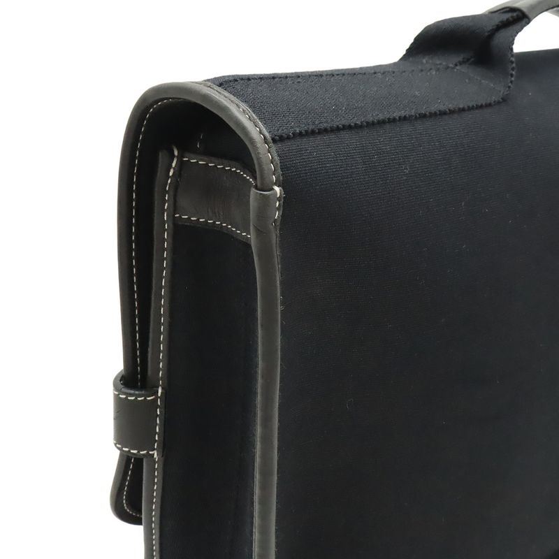 Hermes Buenaventura MM Business Briefcase Document Purse Handbag Toile