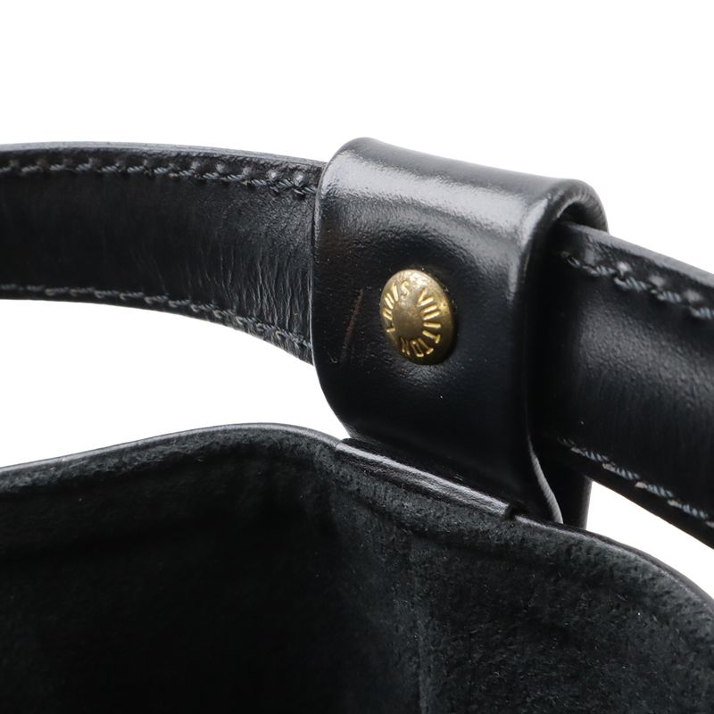Louis Vuitton Epi Randonnee PM Shoulder Bag Drawstring Leather Noir Black