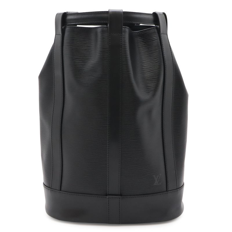 Louis Vuitton Epi Randonnee PM Shoulder Bag Drawstring Leather Noir Black
