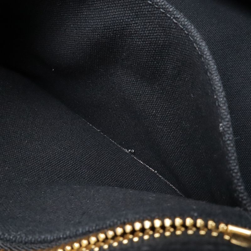 Prada Canapa 2-Way Shoulder Bag Crossbody Canvas Nero Black Gold
