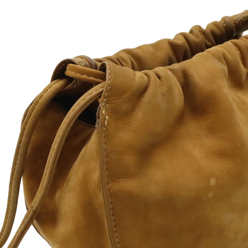 Loewe Anagram Shoulder Bag Pochette Drawstring Nubuck Leather