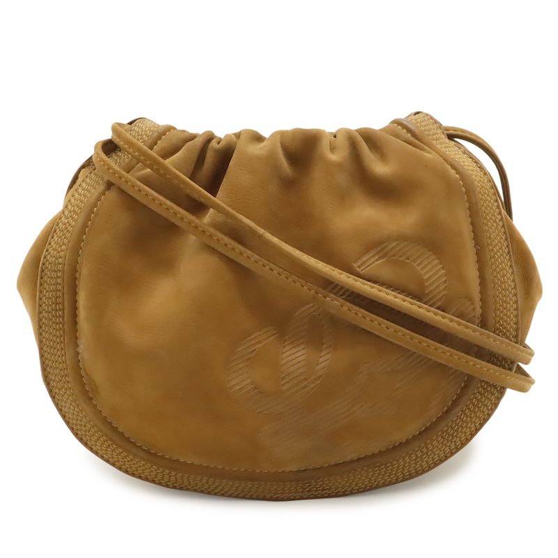 Loewe Anagram Shoulder Bag Pochette Drawstring Nubuck Leather
