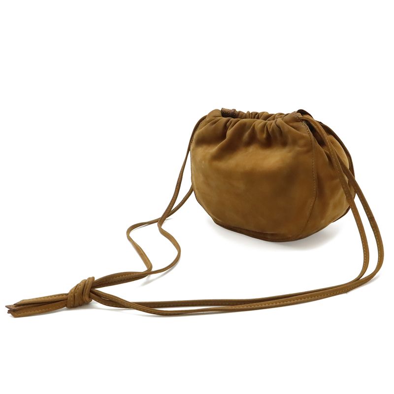 Loewe Anagram Shoulder Bag Pochette Drawstring Nubuck Leather