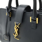 Saint Laurent Paris YSL Yves Monogram Cabas Handbag 2-Way Dark Navy