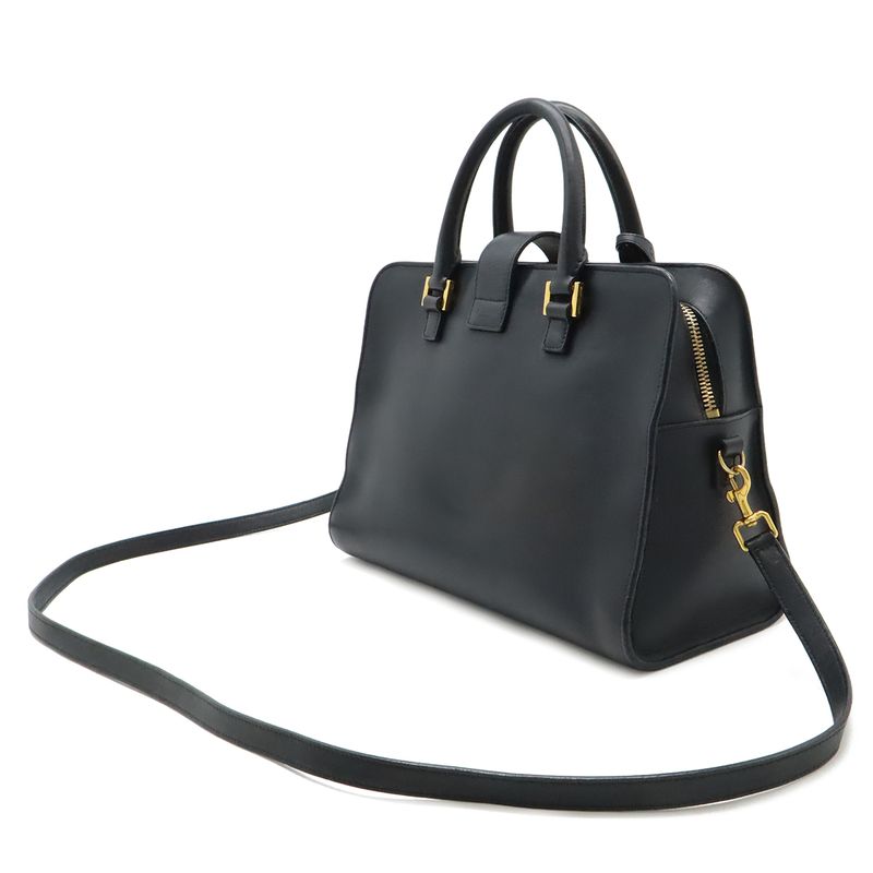 Saint Laurent Paris YSL Yves Monogram Cabas Handbag 2-Way Dark Navy