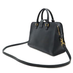 Saint Laurent Paris YSL Yves Monogram Cabas Handbag 2-Way Dark Navy