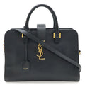 Saint Laurent Paris YSL Yves Monogram Cabas Handbag 2-Way Dark Navy