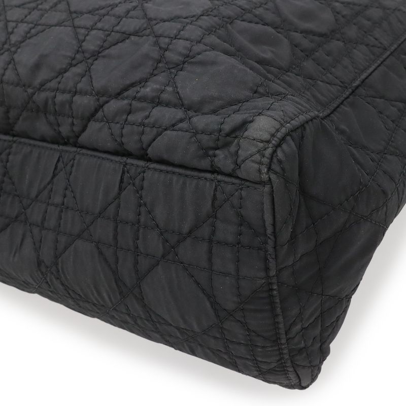 Dior Cannage Tote Nylon Patent Black
