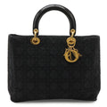 Dior Cannage Tote Nylon Patent Black