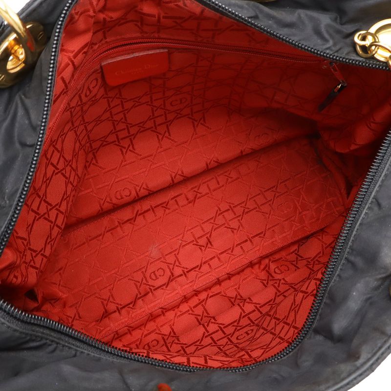 Dior Cannage Tote Nylon Patent Black
