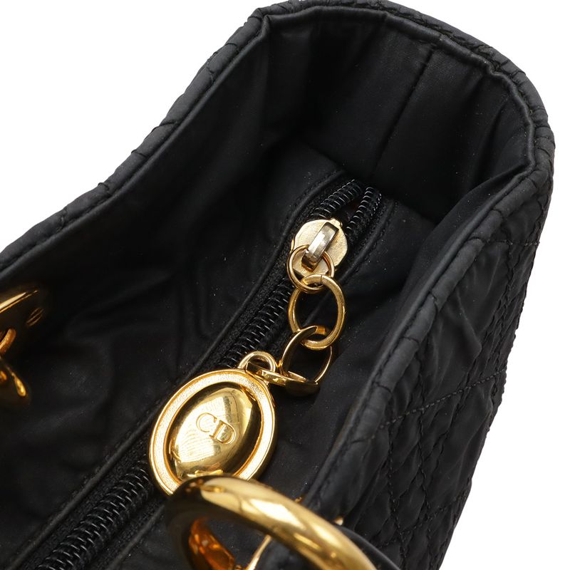 Dior Cannage Tote Nylon Patent Black