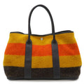 Hermes Garden Party PM Tote Cover Leather Orange Yellow Navy Silver