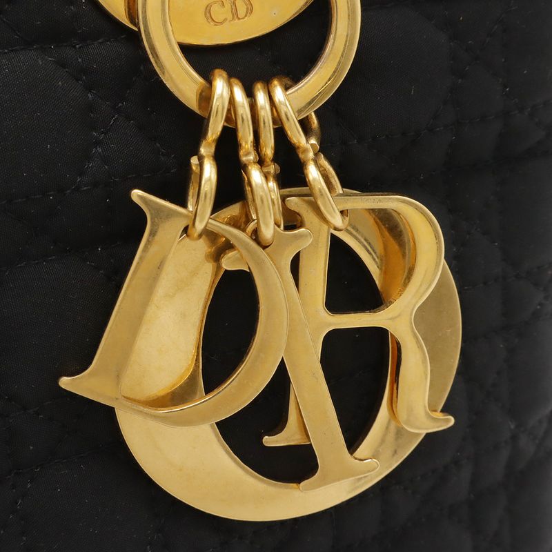 Dior Cannage Mini Bag Nylon Black Gold